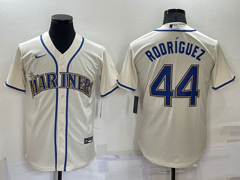 Men Seattle Mariners #44 Rodr iguez Cream Game 2024 Nike MLB Jersey style 3